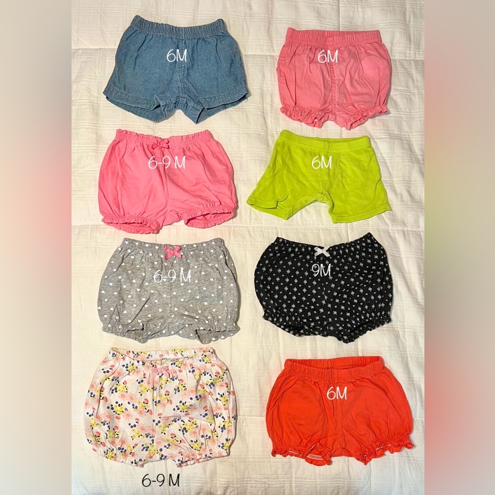 8pc Shorts Bundle - Sizes 6-9 months ☀️